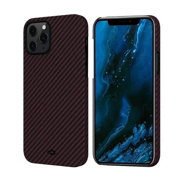 Карбоновий чохол-накладка Pitaka MagEZ Case Black | Red для iPhone 12 Pro Max