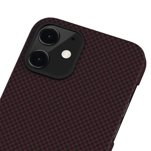 Карбоновий чохол-накладка Pitaka MagEZ Case Black | Red (Plain) для iPhone 12 mini - Фото 3