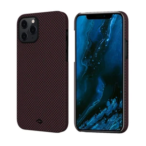 Карбоновий чохол-накладка Pitaka MagEZ Case Black | Red (Plain) для iPhone 12 Pro KI1204P - Фото 1