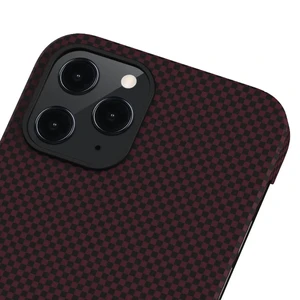 Карбоновий чохол-накладка Pitaka MagEZ Case Black | Red (Plain) для iPhone 12 Pro - Фото 3