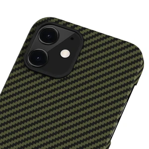 Карбоновый чехол-накладка Pitaka MagEZ Case Black | Yellow для iPhone 12 mini - Фото 3