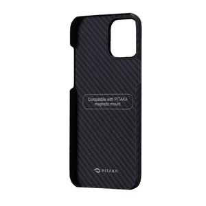 Карбоновий чохол-накладка Pitaka MagEZ Case Black | Grey для iPhone 12 - Фото 2