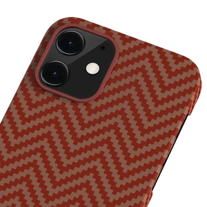 Карбоновий чохол-накладка Pitaka MagEZ Case Red | Orange для iPhone 12 mini - Фото 3