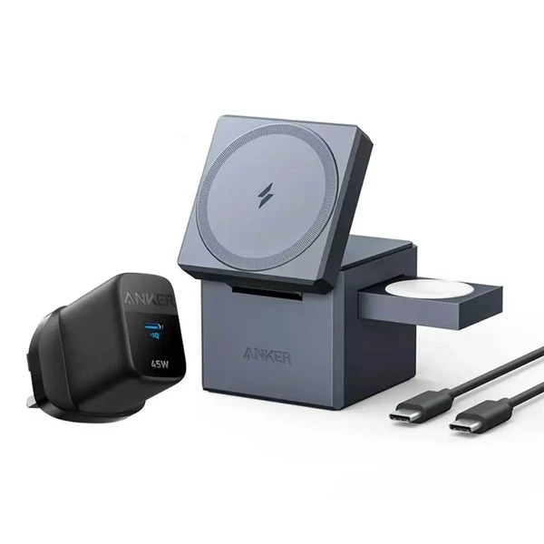 Док-станція Anker 3-in-1 Cube with MagSafe для iPhone | Apple Watch | AirPods 15 W