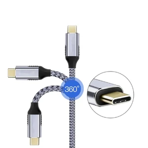 Плетеный кабель Type-C to Type-C для быстрой передачи данных iLoungeMax 4K Data Cable PD100W 20 Gbps (2m) - Фото 2