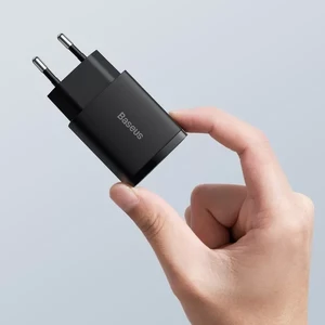 Сетевое зарядное устройство Baseus Compact Quick Charger QC + PD Type-C + USB 20W Black - Фото 9