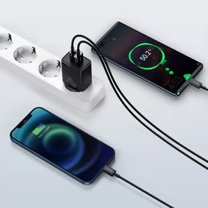 Сетевое зарядное устройство Baseus Compact Quick Charger QC + PD Type-C + USB 20W Black - Фото 10
