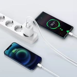 Мережевий зарядний пристрій Baseus Compact Quick Charger QC + PD Type-C + USB 20W Black White - Фото 9