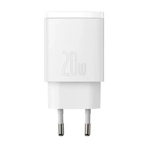 Мережевий зарядний пристрій Baseus Compact Quick Charger QC + PD Type-C + USB 20W Black White - Фото 2