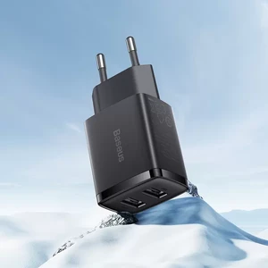 Зарядное устройство Baseus Compact Charger 2U для iPhone/iPad, мощность 10.5W (EU) Black - Фото 4