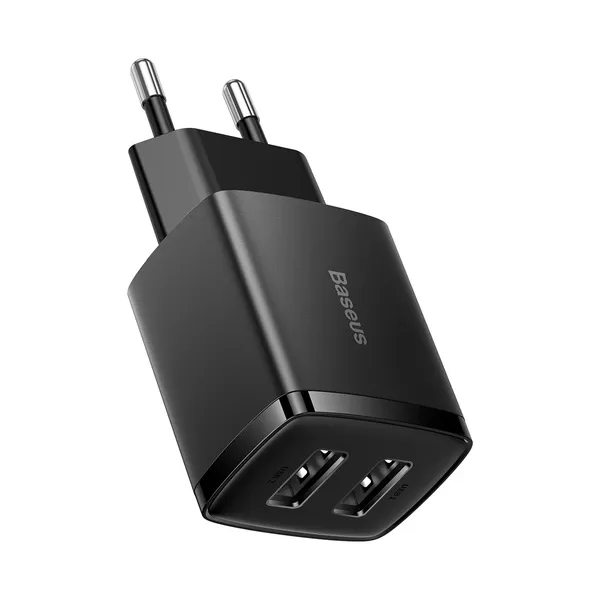 Зарядний пристрій Baseus Compact Charger 2U для iPhone/iPad, потужність 10.5W (EU) Black