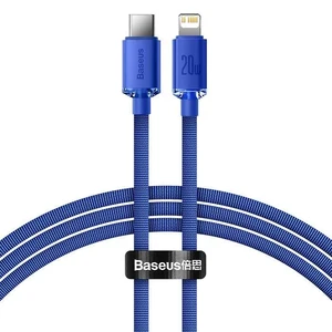 Зарядный кабель Baseus Crystal Shine Series USB Type-C to Lightning 20W Blue (1.2m) CAJY000203 - Фото 1