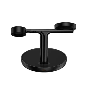 Док-станция Baseus Swan 3-in-1 Magnetic Wireless Qi Charging Stand MagSafe 20W Black для iPhone | AirPods | Apple Watch - Фото 3