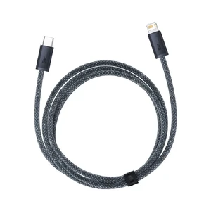 Нейлоновый кабель Baseus Type-C to Lightning для быстрой зарядки iPhone 20W (1m) Slate Gray - Фото 3