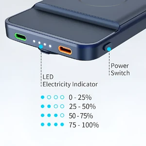 Повербанк MagSafe для iPhone / Apple Watch 10000mAh, с быстрой зарядкой 20W и подставкой | iLoungeMax PowerBank Duo Blue - Фото 8
