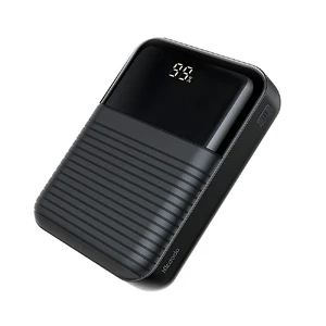 Повербанк з дисплеєм для iPhone/телефону/планшета, 10000mAh, зі швидкою зарядкою 22.5W PD, роз'ємами USB-C і 2x USB-A | Mcdodo Moon Series Black