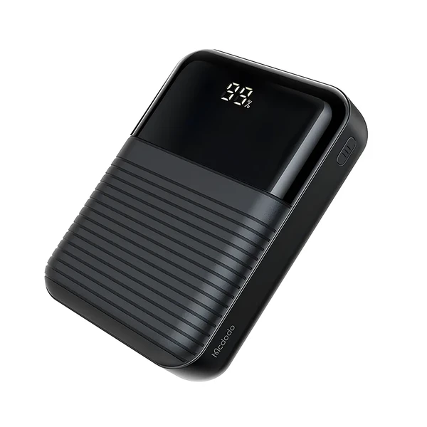 Повербанк з дисплеєм для iPhone/телефону/планшета, 10000mAh, зі швидкою зарядкою 22.5W PD, роз'ємами USB-C і 2x USB-A | Mcdodo Moon Series Black