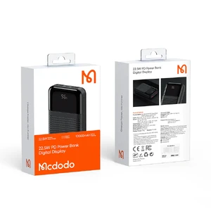 Повербанк с дисплеем для iPhone/телефона/планшета, 10000mAh, с быстрой зарядкой 22.5W PD, разъемами USB-C и 2x USB-A | Mcdodo Moon Series Black - Фото 7