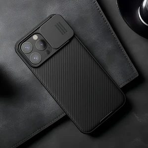 Противоударный чехол со шторкой для камеры Nillkin CamShield Pro Black для iPhone 15 Pro - Фото 4