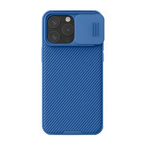Противоударный чехол со шторкой для камеры Nillkin CamShield Pro Blue для iPhone 15 Pro - Фото 2
