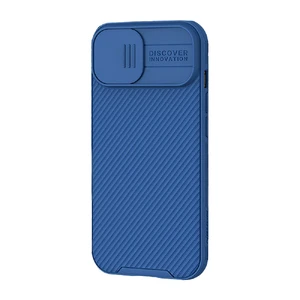Противоударный чехол со шторкой для камеры Nillkin CamShield Pro Blue для iPhone 15 Pro - Фото 3