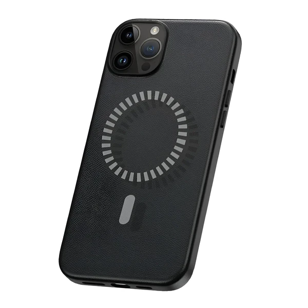 Шкіряний чохол з MagSafe Baseus Fauxther Series Black для iPhone 15 Pro Max у Рівному