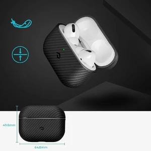 Противоударный чехол Pitaka MagEZ Twill 600D Black/Grey для AirPods Pro 2 - Фото 6