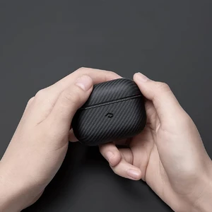 Противоударный чехол Pitaka MagEZ Twill 600D Black/Grey для AirPods 3 - Фото 6