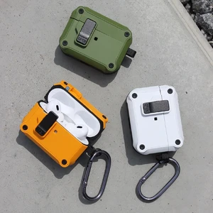 Протиударний чохол з замком iLoungeMax Creative Carbon Fiber Case Olive для AirPods Pro 2 - Фото 3