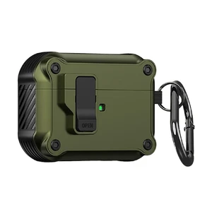 Протиударний чохол з замком iLoungeMax Creative Carbon Fiber Case Olive для AirPods Pro 2
