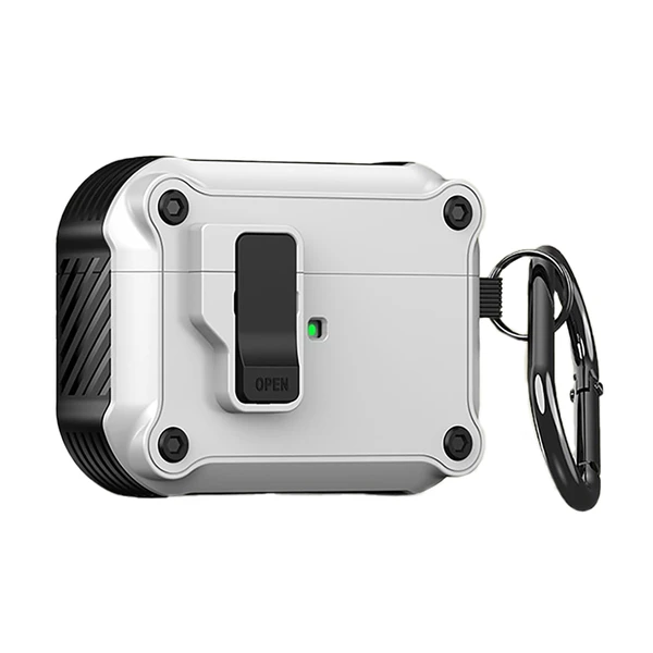 Противоударный чехол с замком iLoungeMax Creative Carbon Fiber Case White для AirPods 3