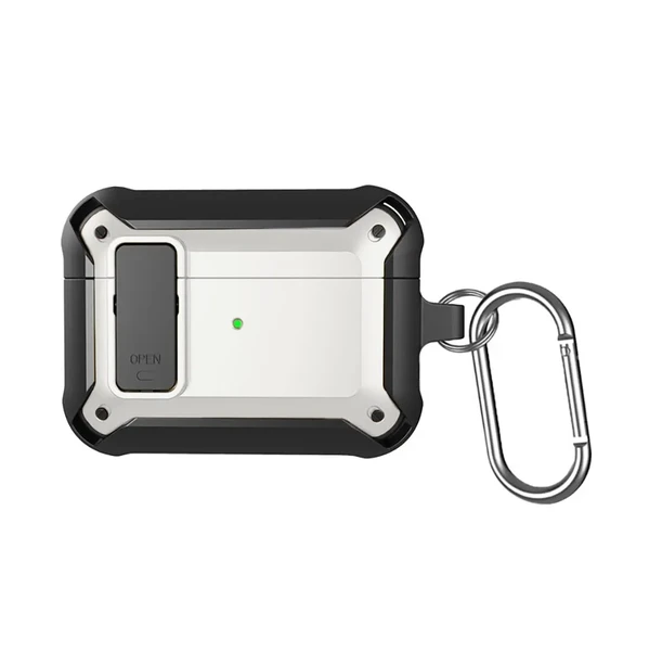 Протиударний чохол на замку для AirPods Pro 2 з карабіном | iLoungeMax Lock Case White