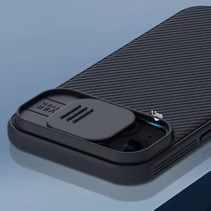 Противоударный чехол со шторкой для камеры Nillkin CamShield Pro Deep Green для iPhone 15 Plus - Фото 5