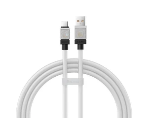Зарядный кабель USB to Type-C для быстрой зарядки Baseus CoolPlay Series White 100W (1m) CAKW000602 - Фото 1