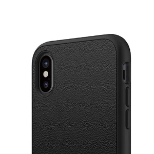 Противоударный чехол RhinoShield SolidSuit Leather Black для iPhone X | XS - Фото 3