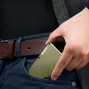 Тактический кошелек металлический Ridge Wallets Aluminum Matte Olive - Фото 3