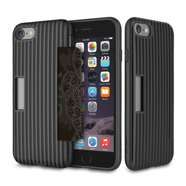 Чохол з відділенням для карт ROCK Cana Black для iPhone SE 3 | SE 2 | 8 | 7