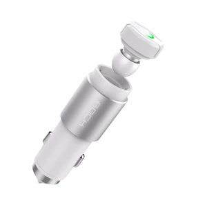 Автозарядка ROCK Hammer White со встроенной Bluetooth-гарнитурой