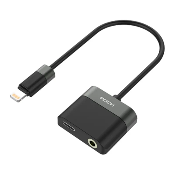 Перехідник ROCK RAU0568 Lightning to Lightning | 3.5mm Black у Житомирі