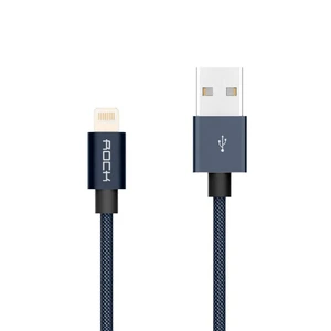 Кабель ROCK Metal Charge & Sync Round Cable Tarnish USB to Lightning 1m