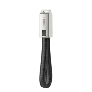 Шкіряний брелок-кабель ROCK Lightning Leather Cable with Keychain Black