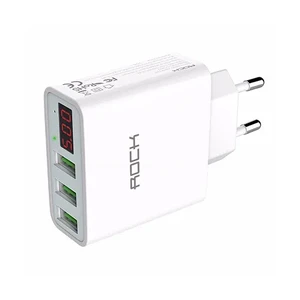 Зарядний пристрій з дисплеєм ROCK T14 3 USB Travel Charger White