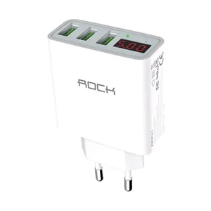 Зарядное устройство с дисплеем ROCK T14 3 USB Travel Charger White - Фото 3