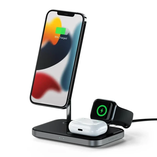 Док-станція Satechi 3-in-1 Magnetic Wireless Charging Stand MagSafe для iPhone | AirPods | Apple Watch в Сумах