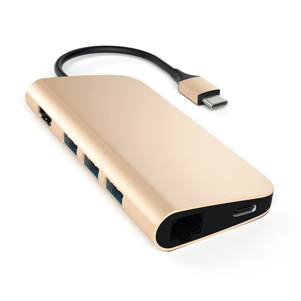 Алюмінієвий концентратор Satechi Type-C Multi-Port Adapter Gold у Броварах