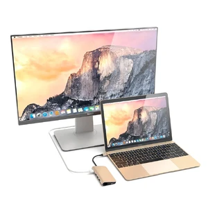 Алюминиевый концентратор Satechi Type-C Multi-Port Adapter Gold - Фото 4