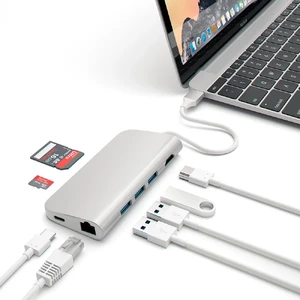 Алюминиевый концентратор Satechi Type-C Multi-Port Adapter Silver - Фото 3