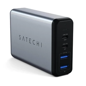 Швидке зарядний пристрій (мережевий адаптер) Satechi Dual Type-C PD Travel Charger 75W (EU)