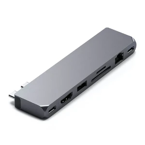Хаб Satechi Dual USB-C Pro Hub Max Space Gray для Macbook - Фото 3