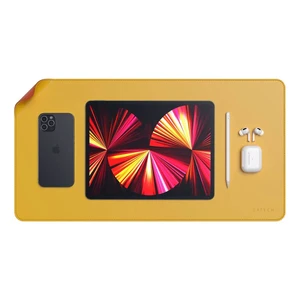 Большой коврик для мыши и клавиатуры (двухсторонний) Satechi Eco-Leather Deskmate Yellow | Orange ST-LDMPV - Фото 1